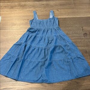 Blue Chambray Tiered Sundress